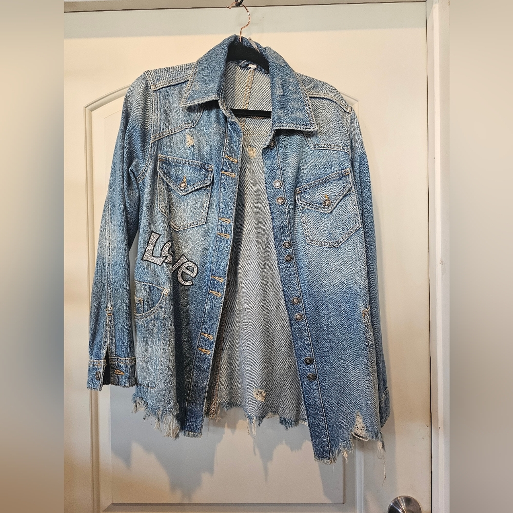 Free People Blue Denim Jacket